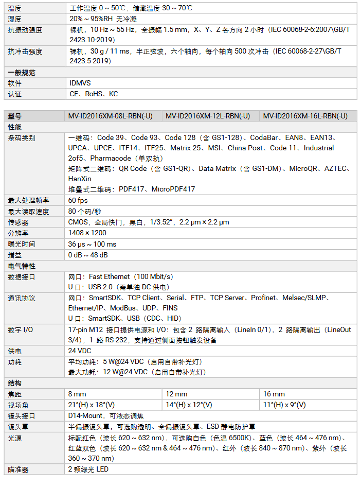 海康MV-ID2016XM-05M/08M/12M/16M-RBN 160W像素工業(yè)讀碼器參數(shù).png